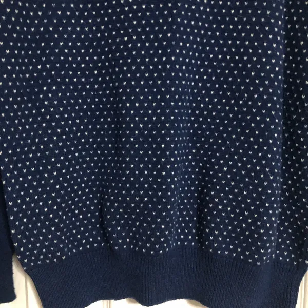 Ann Taylor Loft Factory blue white dot‎ sweater women’s size medium - Image 4