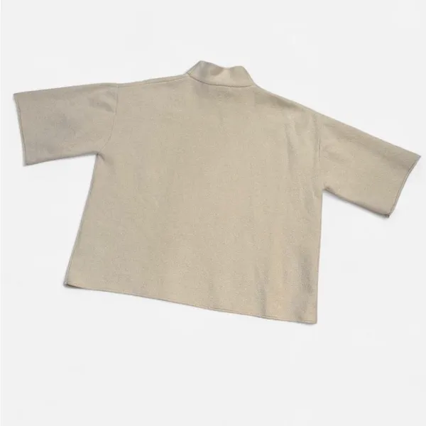 Zara Cream Textured Knit Top / Sweater Size Large Business Casual Boxy Fit - Image 3