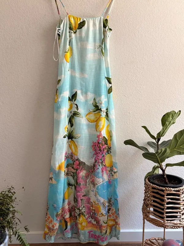 Paper Heart by Anthropologie Maxi Dress Limoncello Linen blend S - Image 4