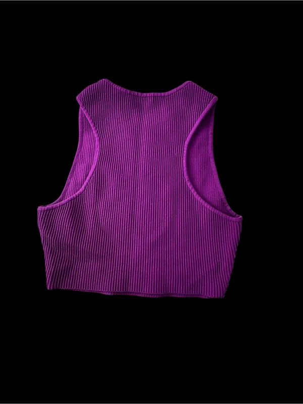 Babaton Ribbed Magenta Crop Tank - Image 5