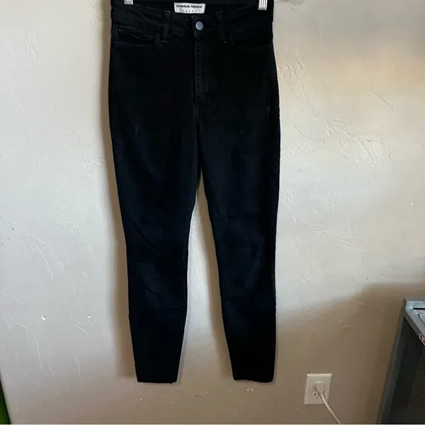 American Apparel Made in the USA Black High‎ Rise Skinny Denim Jeans - Image 2