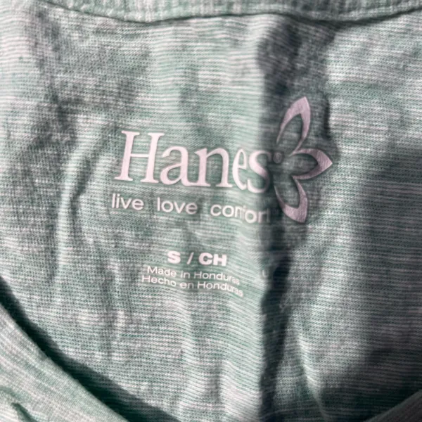 Hanes Women's Light Green Short Sleeve Tee 546 - Image 2
