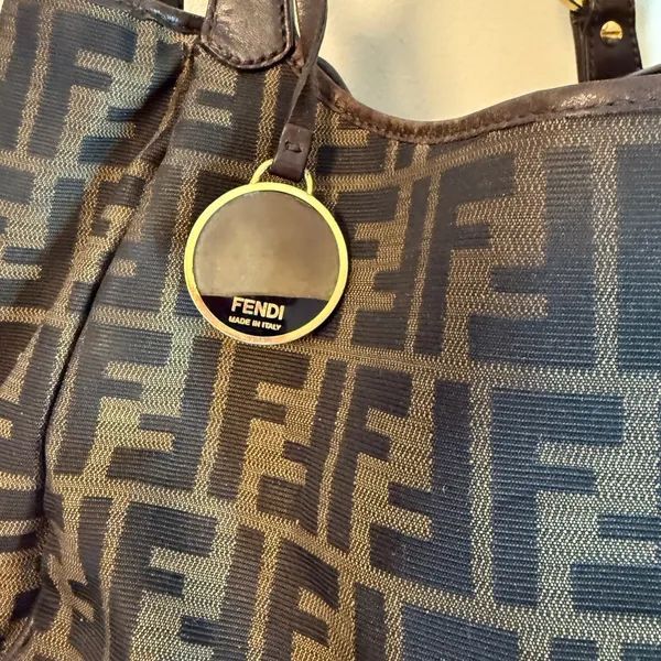 Fendi Tobacco Zucca Canvas and Leather Chef Shopper Tote Vintage - Image 5