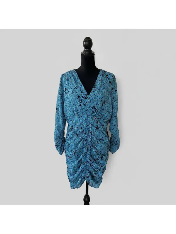 L’Academie Floral Coquette Romantic Boho Ruched Fairy Cocktail Mini Dress XS NWT - Image 2