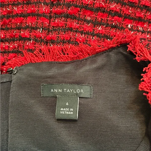 Ann Taylor Textured Red Midi Dress - Image 6
