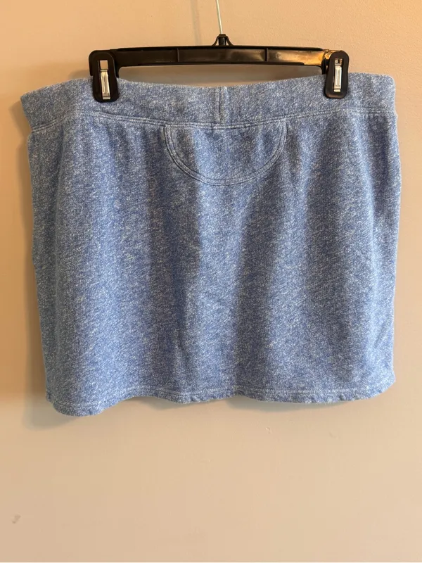 J.Crew Blue Terry Knit Drawstring Mini Skirt Women’s‎ L - Image 3