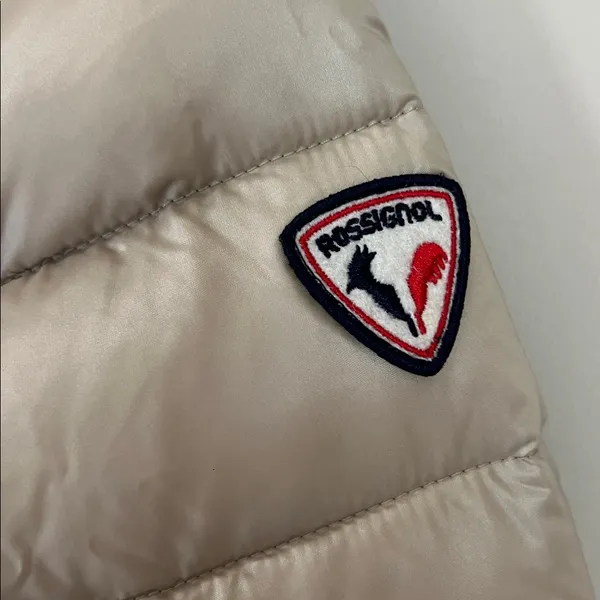 ROSSIGNOL Women's Down Puffer Ski Jacket Sz Small EUC‎ Tan - Image 2