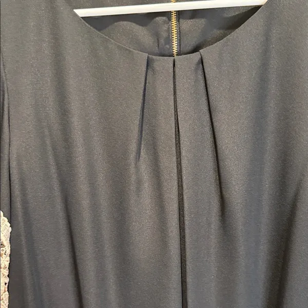 Gianni Bini Black Lace Trim Belted Dress Romantic Chic Feminine Aesthetic Small‎ - Image 7