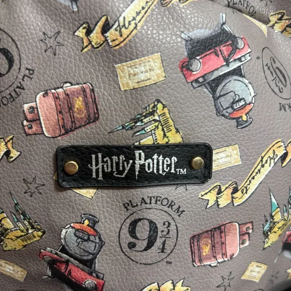 Harry Potter Backpack‎ Grey Platform 9 3/4 Hogwarts Express Faux Leather Bag OS - Image 2