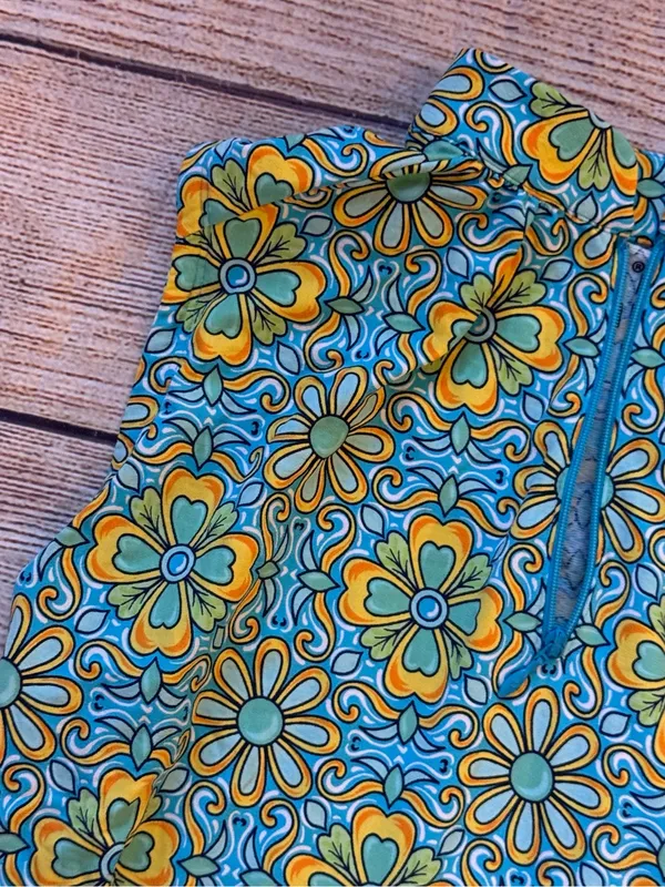 IBKUL Turquoise Blue Sleeveless Drawstring Golf Dress Size XS - Image 3