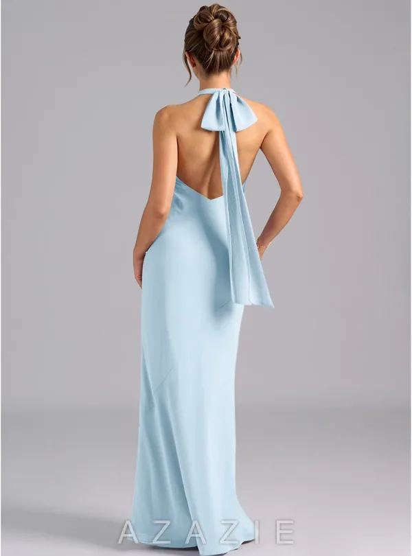 Azazie Sky Blue Chiffon Maxi Dress - Image 2