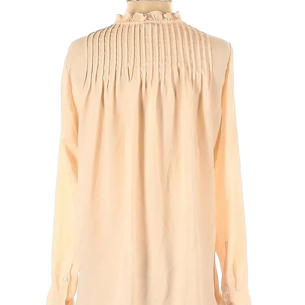 J. CREW High Neck Long Sleeve Pintuck Blouse in Pale Bluff Size 2 - Image 2