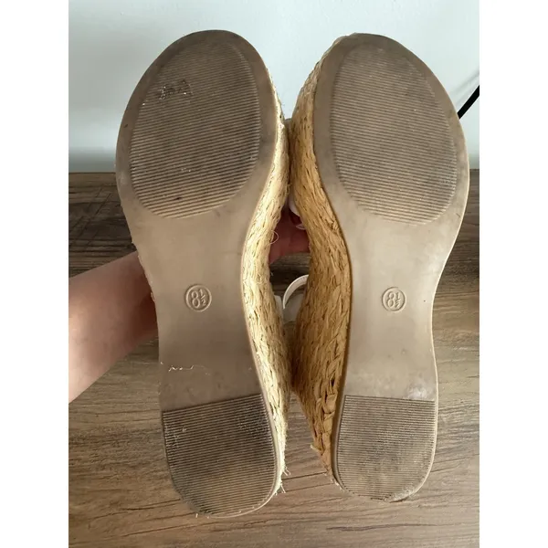 Universal Threads Wedge Sandals Womens 8.5 Cream White Espadrille Platform Strap - Image 13