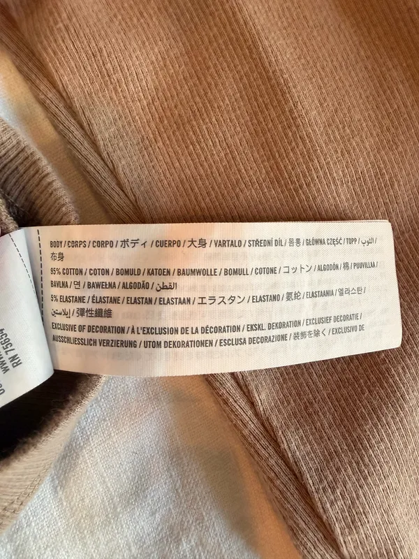 Abercrombie & Fitch Women’s Large Taupe Ribbed Scoop Neck Long Sleeve Top - Image 3