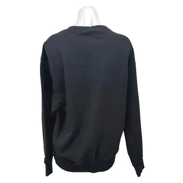 Nike Women's Black Classic Fleece Crewneck Long Sleeve Logo Sweatshirt Top Sz M - Image 2