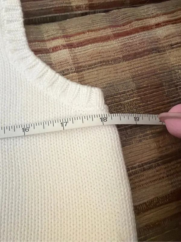 Ralph Lauren White V-Neck Sweater Vest with Navy Stripes - Image 3