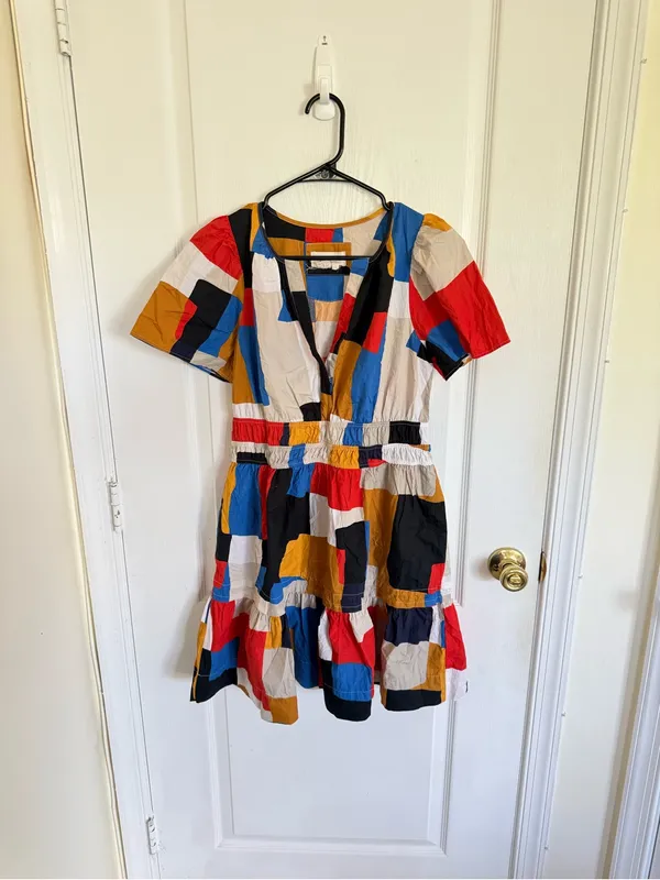 Anthropologie Somerset Mini Dress in Multicolor Block Print - Image 3