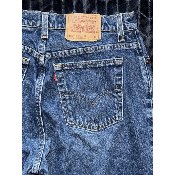 VTG Levis 551 Women's Relaxed Fit Tapered Leg 90s Made USA Jeans Sz 14‎ MED - Image 6
