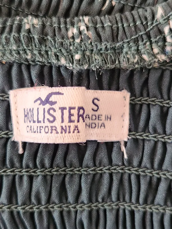Hollister Dark Green and White Floral Midi Dress Size Small Wedding Guest Dress - Image 6