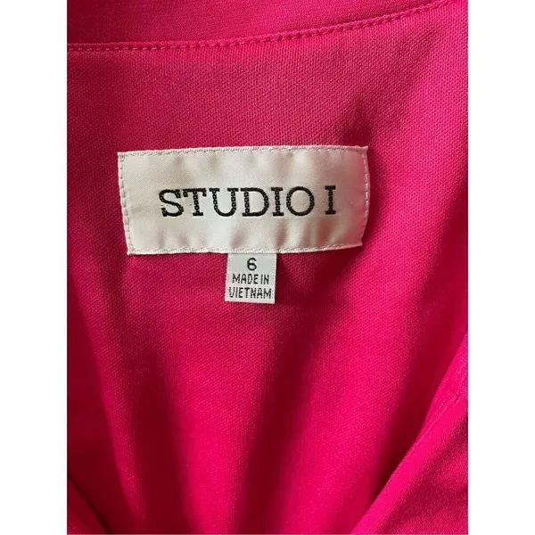 STUDIO 1 Pink faux wrap dress Size 6 - Image 2