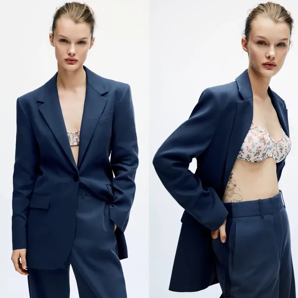 Zara POCKET BLAZER LIMITED EDITION BLUE NEW - Image 2