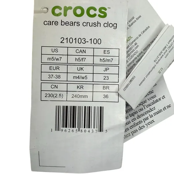 M 5 / W 7 - RARE Crocs Care Bears Clog‎ Multicolor Light Up Brand New - Image 8