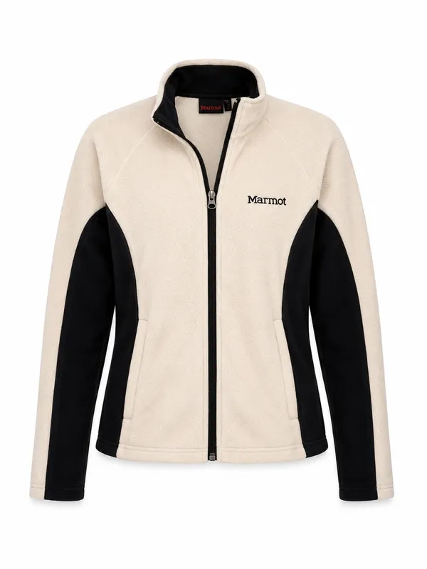 Marmot Polartec Fleece Jacket Women’s M Cream Black Made in Canada - Image 2