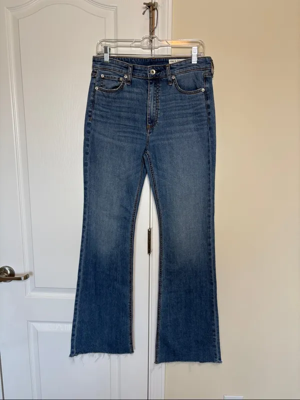 rag & bone Nina High Rise Flare Jeans in Clean Mick Sz 29 - Image 2