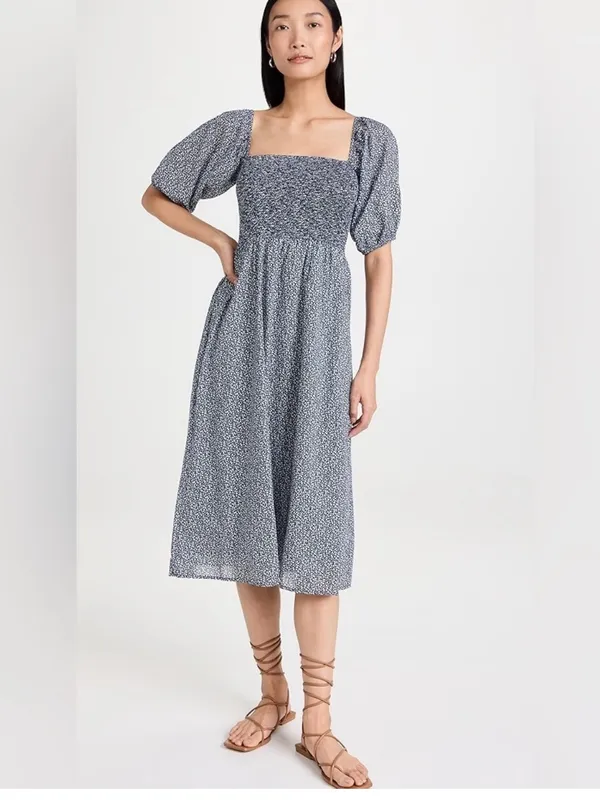 Nation LTD Pasha Blue Floral Midi - Image 3
