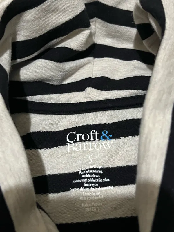 croft & barrow Black and Cream‎ Striped Turtleneck - Image 3