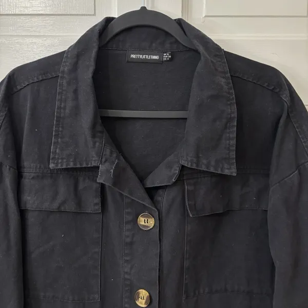 Pretty little thing Chore‎ Jacket Sz4 Utility Coat Black Lightweight Gorpcore - Image 3