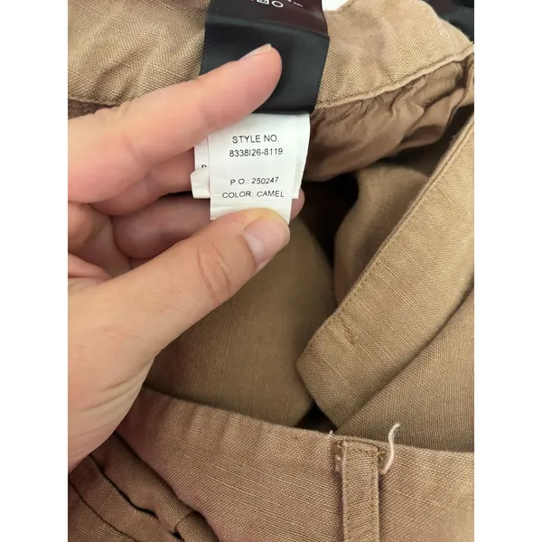 Paige Dallas Pant Womens‎ 4 Camel Pleated Wide Leg Linen Blend Trouser Career - Image 6