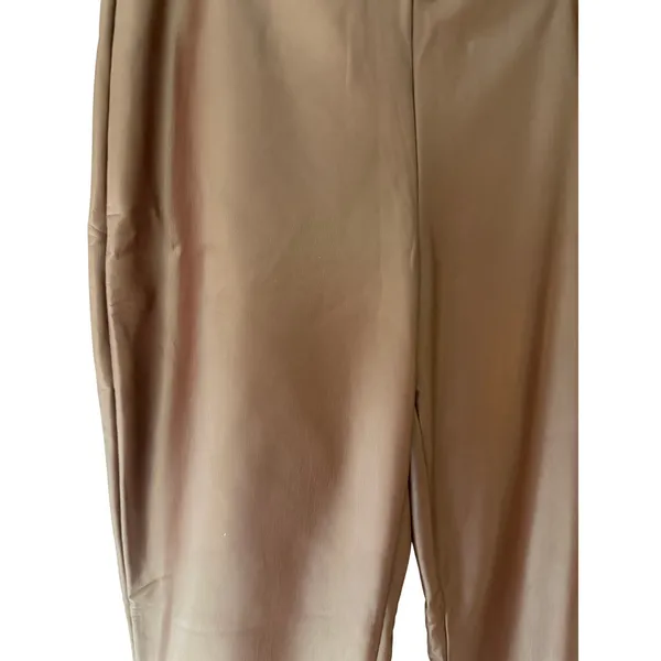 Banana Republic Faux Leather Leggings XS Burgundy Brown Coated Stretch Pants - Image 2