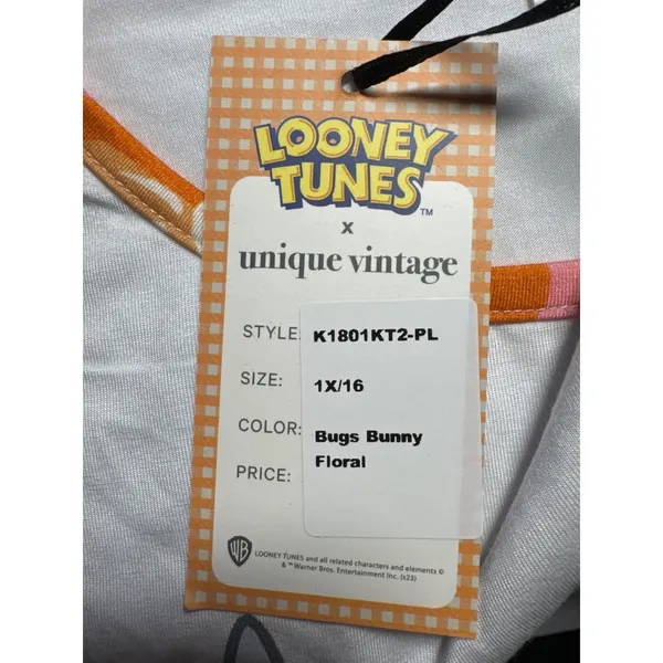 Unique Vintage Looney Tunes Bugs Bunny Floral‎ Graphic Tee Shirt 1X/16 - Image 4
