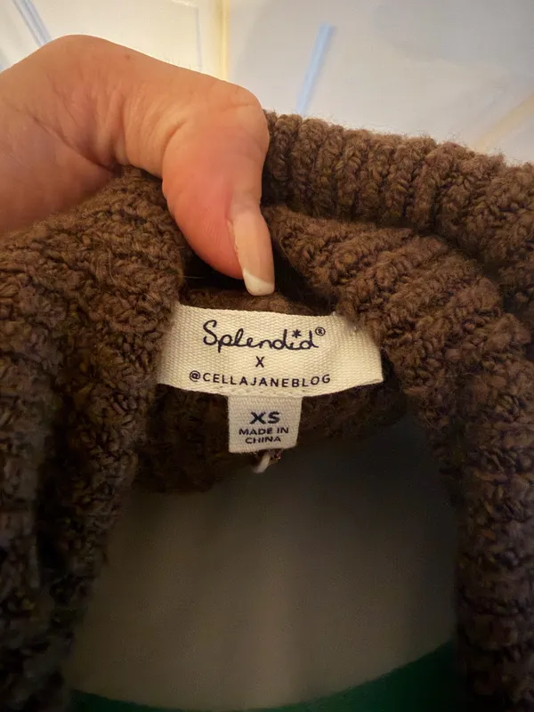 Splendid x Cella Jane Brown Cowl Neck Sweater Vest - Image 5