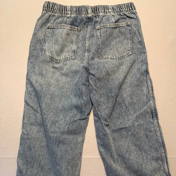 Gap Supersoft Pull-On Barrel Jeans Light Wash Denim Women Size M - Image 12