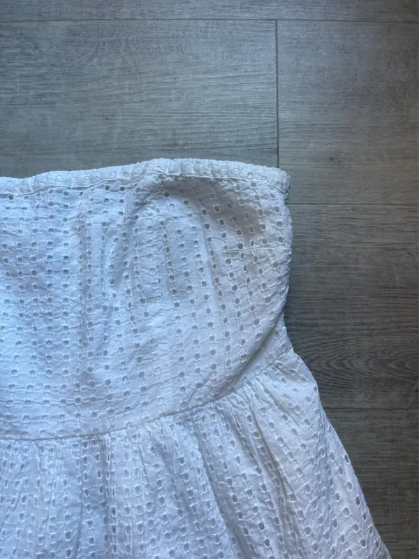 (NWT) Old Navy Strapless Eyelet Cotton White Dress Size 18P - Image 4