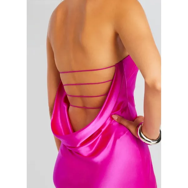 Retrofête Keaton Silk Maxi Dress Neon Pink Size‎ L NWT - Image 5