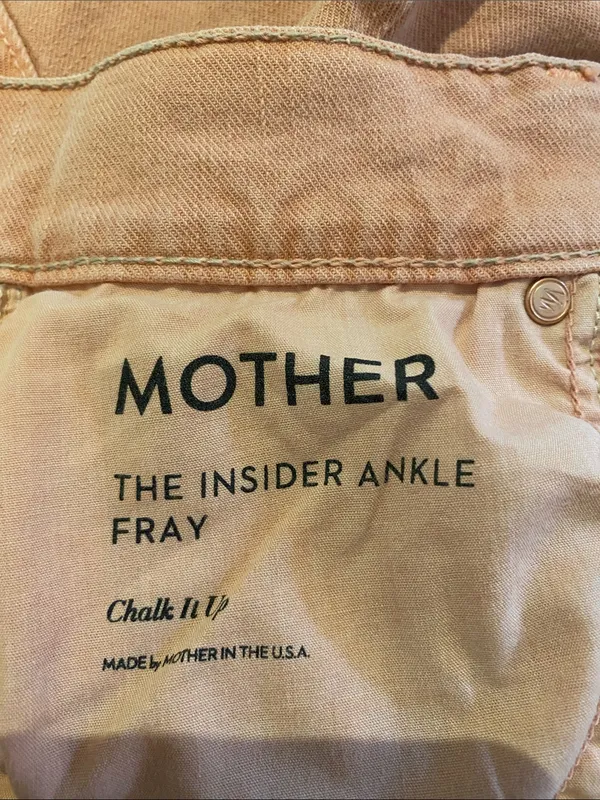 Mother The Insider Ankle Fray Jeans Chalk It Up Size 28 - Image 8