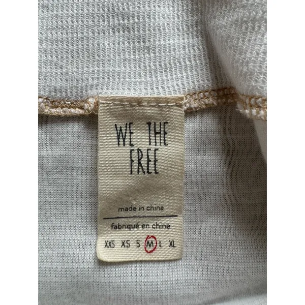 We the Free People‎ Ivory Nikala Zip Shoulder Sweater Women Size Medium Preppy - Image 3