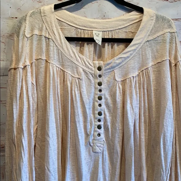We the free Henley hi low hemline peach oversized - Image 3