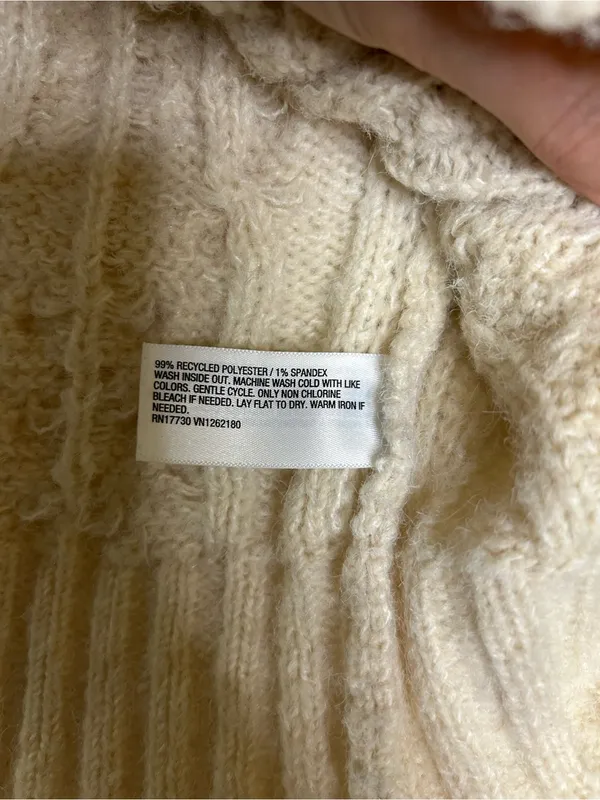 A New Day Cream Cable Knit Sleeveless Sweater Vest Size Large - Image 6