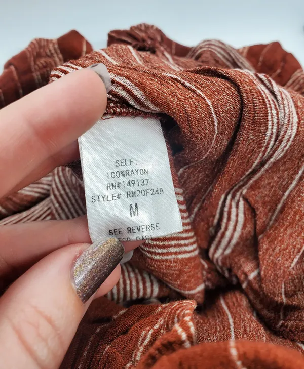 Boutique Rust Pinstripe Wide Leg Pants Size M - Image 7