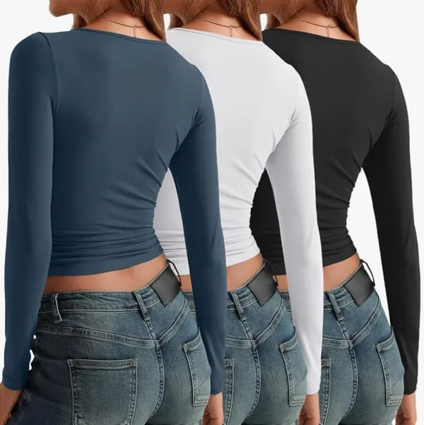 3 Pack Womens Long Sleeve Shirts - Image 4