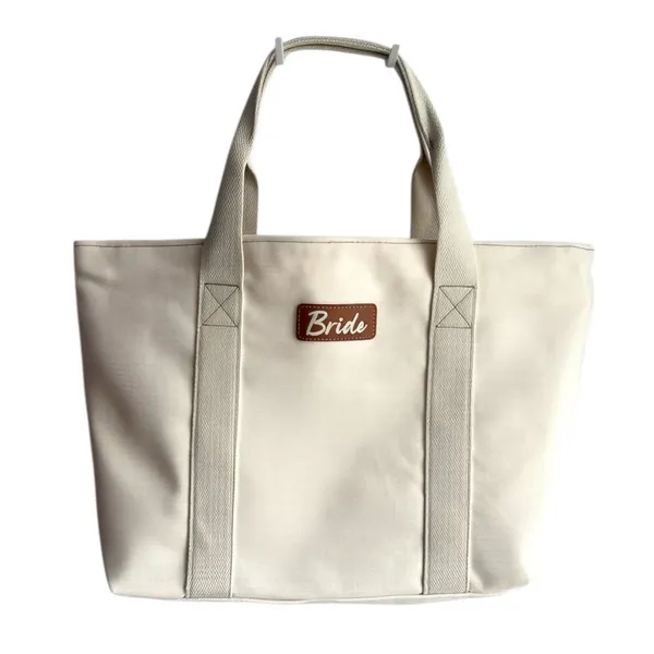 Bride Canvas Tote Bag Wedding Day Essentials Bridal Shower Honeymoon Gift - Image 10