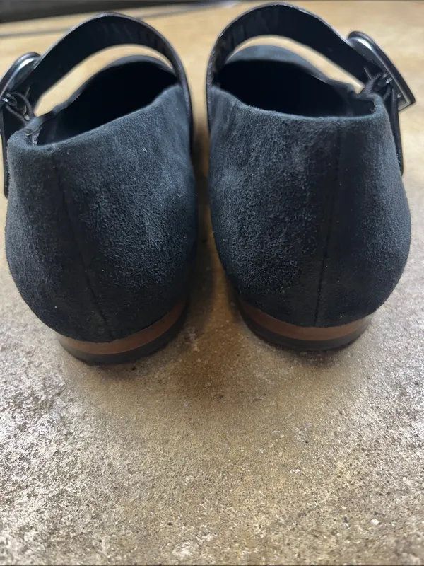 M. Gemi Adelina Black Genuine Suede and Leather Buckle Mary Jane Size: 36 (US 6) - Image 8
