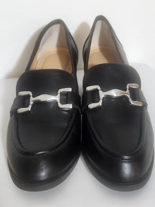 Adrienne Vittadini Womens Sabre Black Block Heel Shoes Size 7.5 - Image 4