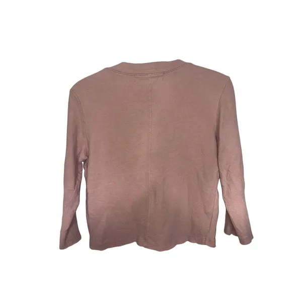 Free People Free Beach FP Beach Rush Hour Pink Henley Boxy Cropped Top 3/4 Sleeve S - Image 3