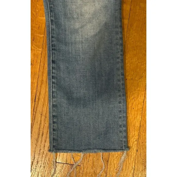 Mother Insider Crop Two Step Fray Jeans When Sparks Fly Blue Size 24 - Image 7