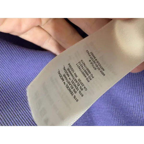 Wilfred Free Aritzia Purple Ribbed Long Sleeve Crop Top Small Tencel Modal - Image 4